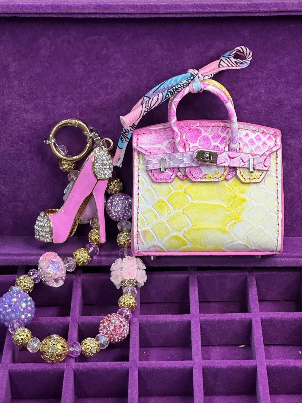 Mini Bag Charm — Pastel Watercolor Scale (+ Bundle Option)